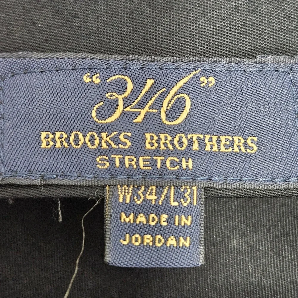 Brooks Brothers Suit Mens 40R 34x31 Charcoal Grey Pinstripe 346 Stretch Wool